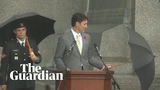 'It wasn't rain, it was bullets': Justin Trudeau's tribute to war dead ? archive video