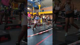 Little Girl Rocking Step Cardio Step Aerobics Workout