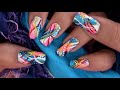Colorful Abstract Nail Art Design Tutorial Stripes & Dots