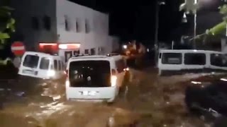 Bodrum'daki Sel Felaketi Kameralara Yansıdı