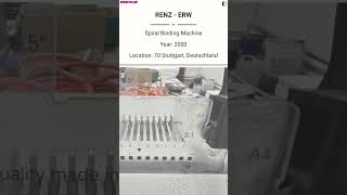 For Sale Renz-Erw Spiral Binding Machine 2000 Model