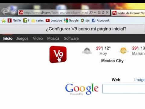 Como quitar v9 del navegador
