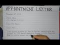 How To Write An Appointment Letter Step by Step | Writing Practices