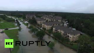 Беспилотник заснял наводнение в Техасе