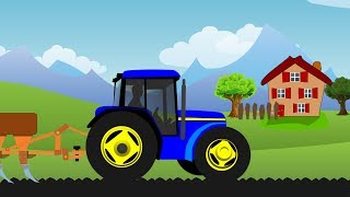 Синий Трактор - Детский Мультик. Трактор Работает В Поле