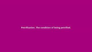What Is The Meaning Of Petrifaction