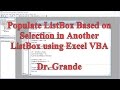 Populate ListBox Based on Selection in Another ListBox using Excel VBA