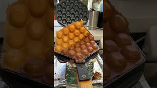 Ever Tried Bubble Waffles?? Half & Half Plain & Chocolate Egg Waffles