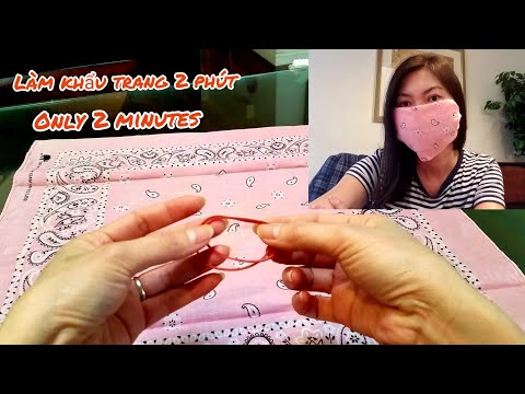 Cách làm khẩu trang đơn giản bằng khăn/ DIY face mask | No Sewing face mask using a bandana