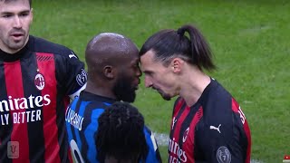 Zlatan vs Lukaku fight during Milan derby yesterday. AC Milan vs Inter Milan