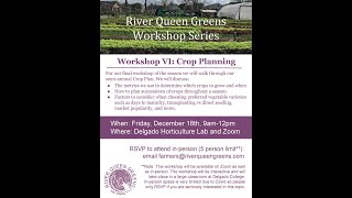 River Queen Greens Workshop Series: Crop Planning
