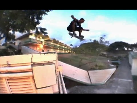Death Drop Rooftop Kickflip into Hell Bank!?!! - Nathan Nahina