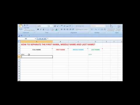 Excel Formula To Separate First Name Middle Name And Last Name