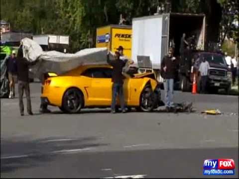 Transformers 3 camaro Bumblebee Accident accidente en el rodaje de 