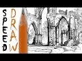 How to draw architecture | Rysunek architektoniczny - Gothic Ruins Speed Drawing 10