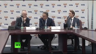 Пресс-конференция президента ФИФА и Виталия Мутко по итогам работы футбольного союза России
