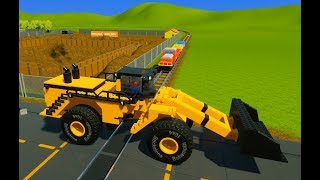 Lego Bulldozer, Trucks, Hot Rods & Cars vs. Lego Train - Brick Rigs - Realistic Crashes