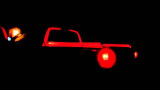 Red Glo Rails connected through trailer connector