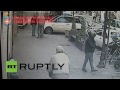 RAW: Man fires machine gun into crowd in Italy, caught on CCTV cam