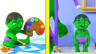 BABY HULK NEEDS A SHOWER AFTER PLAYING ❤ Hulk & Frozen Elsa PlayDoh Cartoons For Kids BABY HULK NEEDS A SHOWER AFTER PLAYING ❤ Hulk & Frozen Elsa PlayDoh Cartoons For Kids