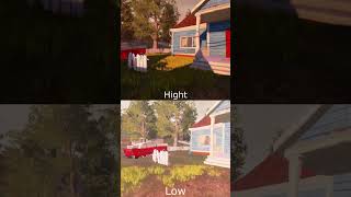Hello Neighbor Alpha 2 Gameplay Comparison Of Graphic Designer In High And Low