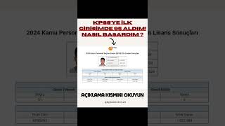 Kpssye İlk Girişimde 95 Aldım