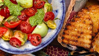 Homemade Pesto And Marinated Tomatoes Recipe Chef Matthew Francis