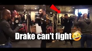 Drake Can Not Fight!!! Drake in the gym boxing - worst boxer ever