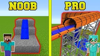 Minecraft: NOOB VS PRO!!! - WATER SLIDES IN MINECRAFT!