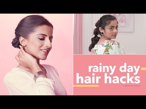 Hair Hacks For Rainy Days | Glamrs Hairstyles & Hacks - YouTube