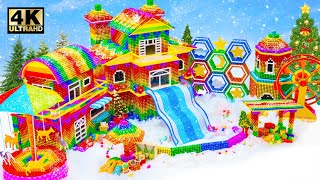 DIY Video | Build MAGIC Winter Fair With Merry-Go-Round And Ice Rink From Magnetic Balls
