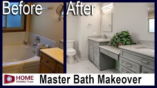 Master Bathroom Remodel | Grey Cabinetry | Before & After Makeover