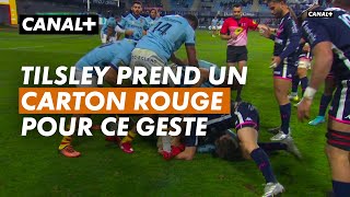 Le rouge pour Tilsley qui a volontairement fait ce TRÈS mauvais geste 🟥 - Perpignan / Paris