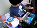 Noah plays Monkey Preschool Lunchbox on iPad...