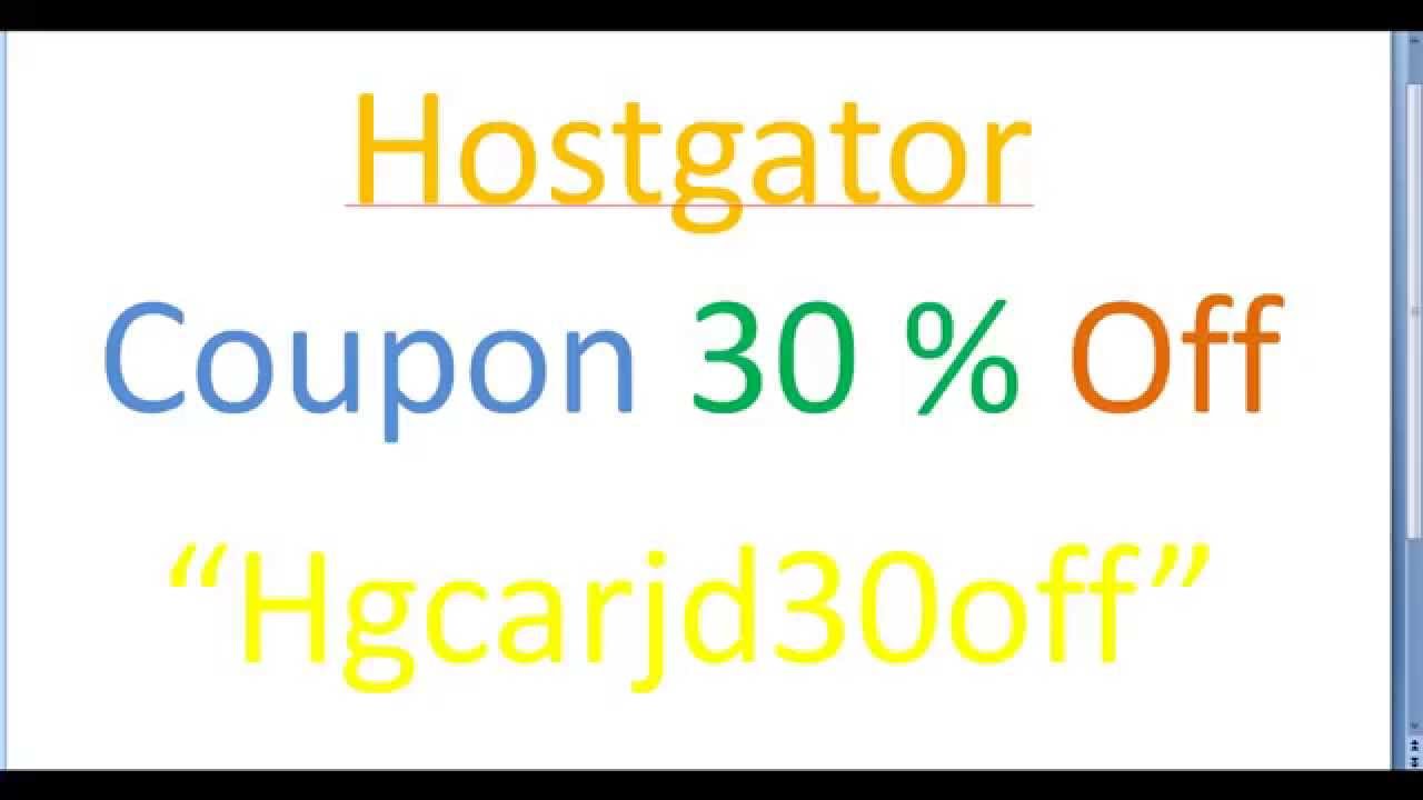 hostgator 30 % discount on shared web hosting