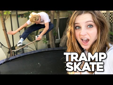 PRO SKATER VS GIRLFRIEND!! | Trampoline Skateboarding