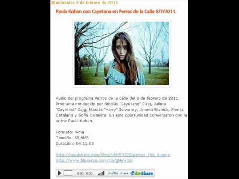 Paula Kohan con Cayetano en Perros de la Calle 8/2/2011.