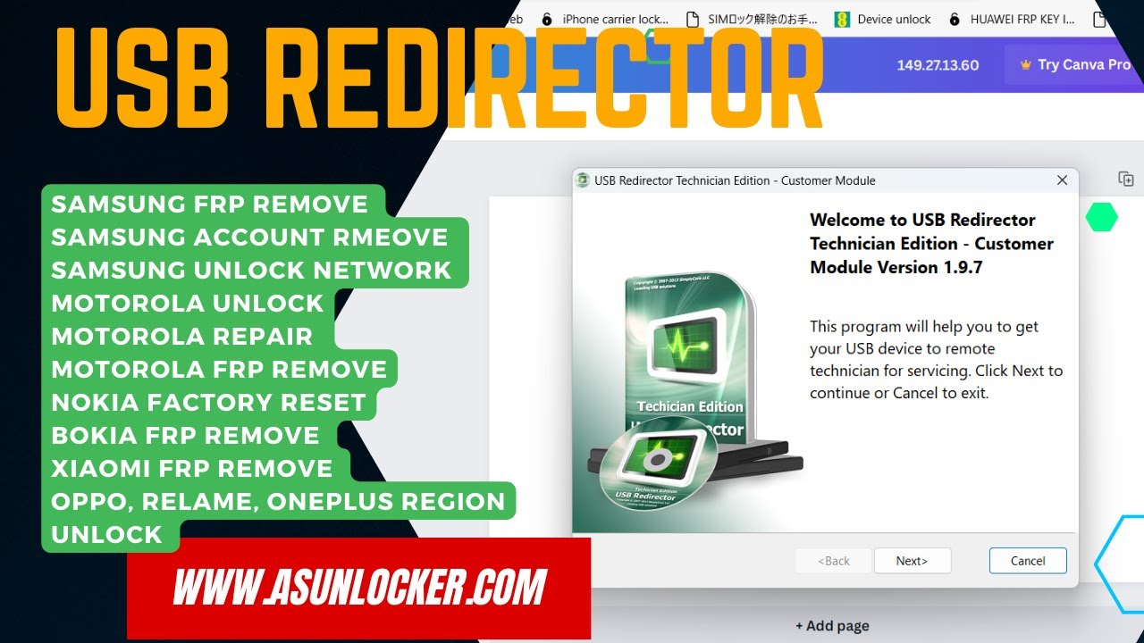 How to use USB Redirector To unlock FRP Network samsungn How to use USB Redirector To unlock FRP Network samsungn