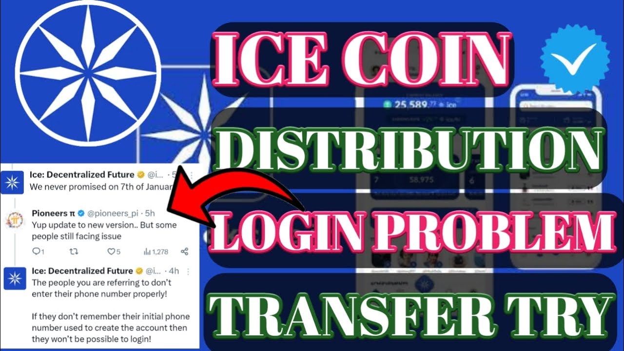 Ice Coin Distribution Delay। Ice Network Login Issue। Ice Coin Distribution Delay। Ice Network Login Issue।