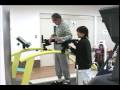 h/p/cosmos mercury med treadmill with arm support. neuro-rehabilitation stroke patient in Japan