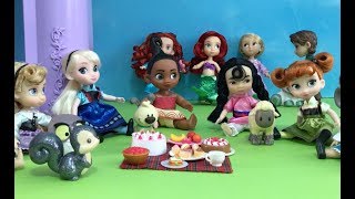 Princess Kids! Elsa Anna Snow White Ariel Rapunzel! Dream Palace Dolls House Videos in English!