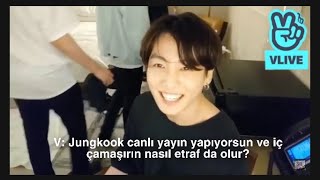 Jungkook vlive (with jimin-v-jin) BTS Türkçe Altyazı - en komik vlive:)