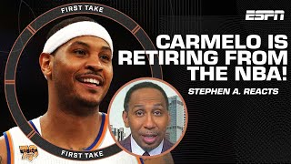 Stephen A. Smith Reacts To Carmelo Anthony Announcing His Retirement From The Nba First Take