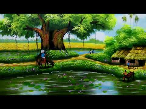Tranh đồng quê / tranh phong cảnh làng quê / hotline:0768083146