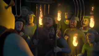 Shrek Scares The Villagers Hd Shrek 2001 Dreamworks Studios