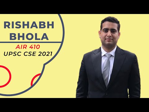 UPSC 2021 MOCK INTERVIEW RISHABH BHOLA { 410 RANK}
