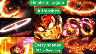 All 13 Sun Breathing Techniques By Tanjiro Demon Slayer Slashes Compilation Hinokami Kagura