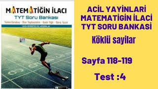 Aci̇l Yayinlari Matemati̇ği̇n İlaci Tyt Soru Bankasi Köklü Ifadeler Test4