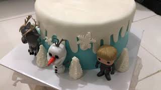 frozen cake decoration by yeniliu/Dekorasi kue ulang tahun frozen