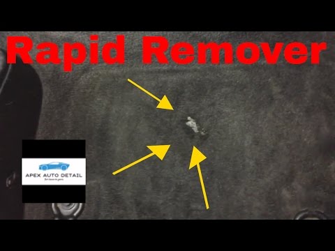Removing Paint, Gum, Tar, Adhesive From An Automobile Carpet With Rapid Remover
